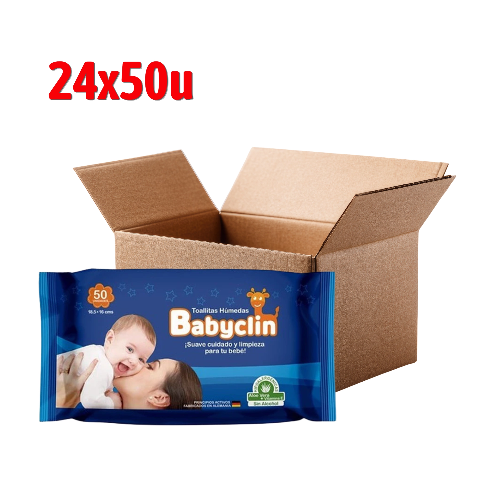 --- Toallas Húmedas Babyclin Caja 24 Paquetes x 50 Unidades