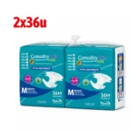 Pañal Adulto Comodity Plus Care Talla M Bolsón 2 Paquetes x 36 Unidades